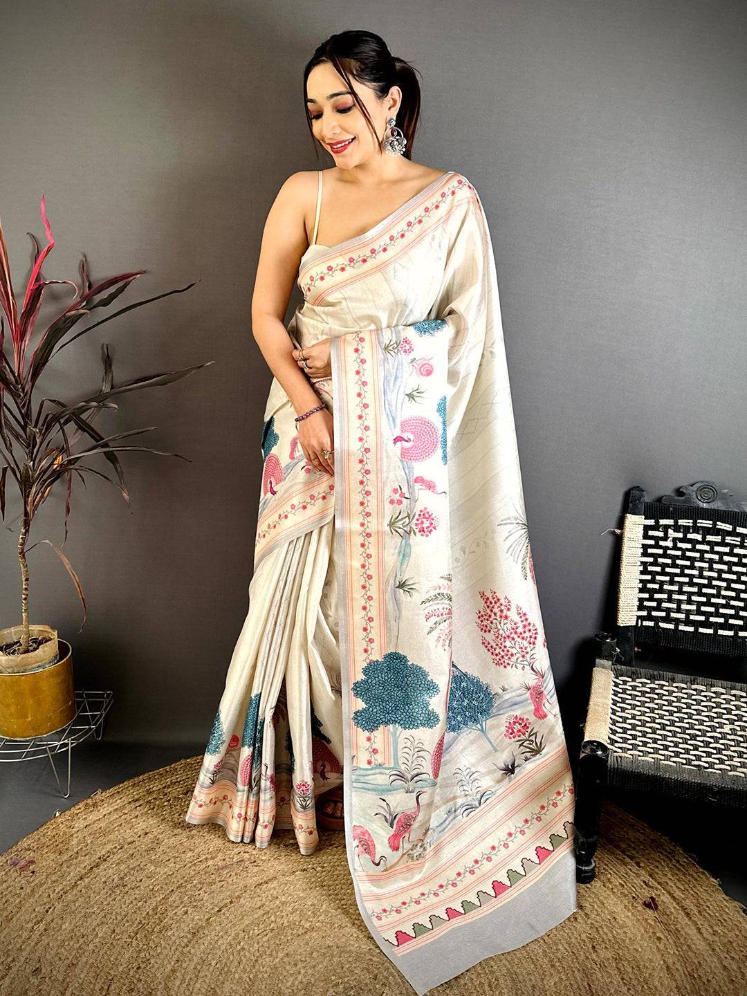 Heritage Pichwai Peacock Tussar Saree