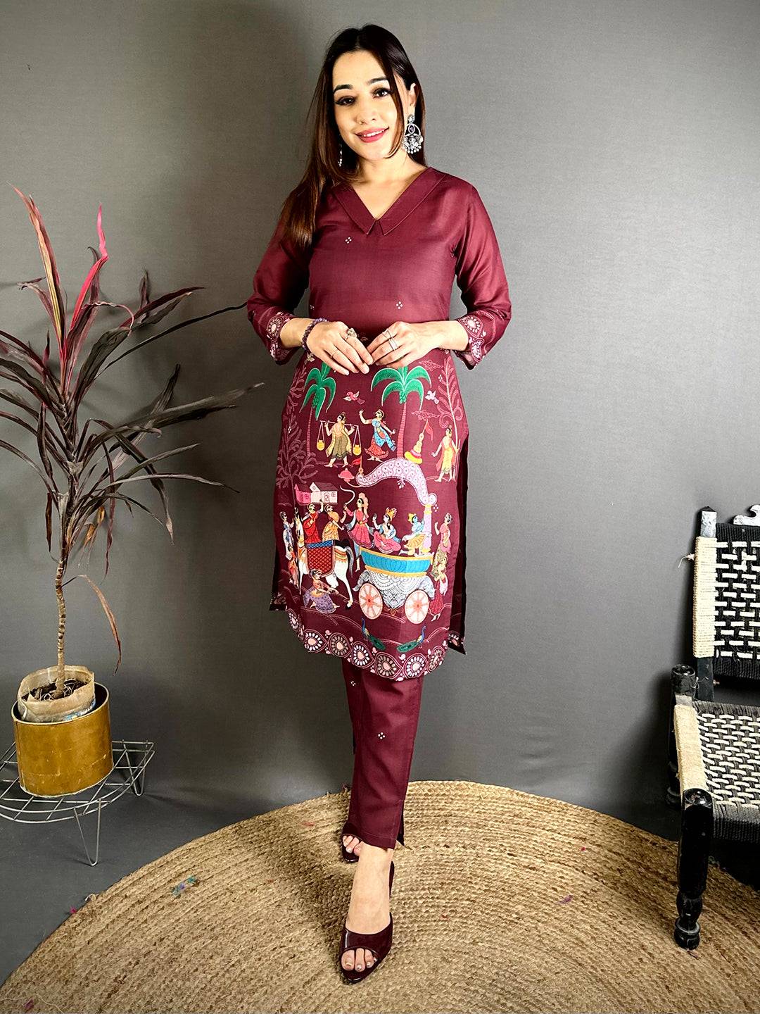 Pattachitra Print Mul Cotton Kurti