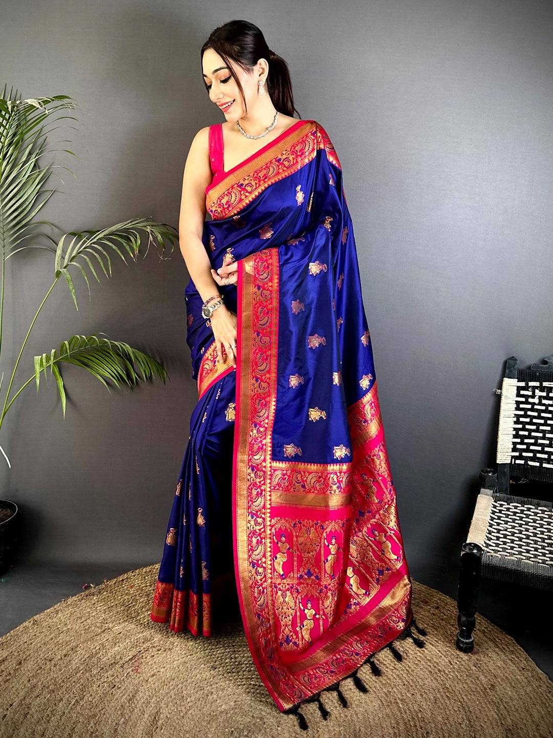 Royal Yeval Paithani Soft Silk Saree
