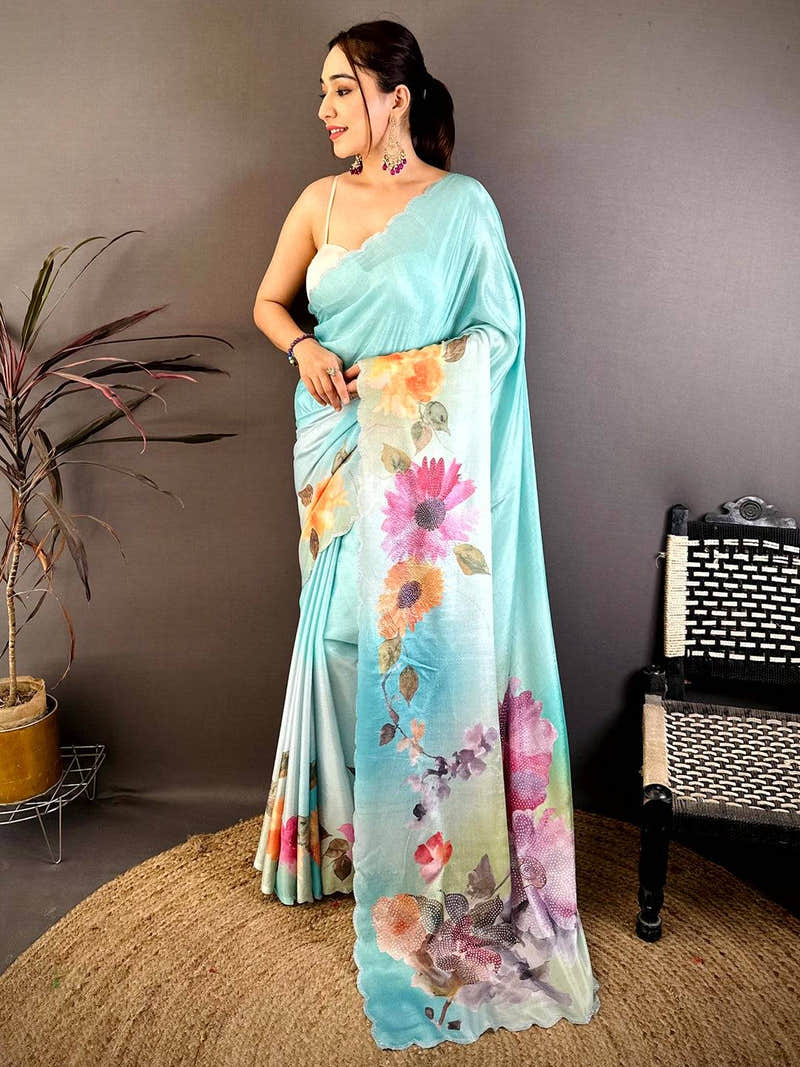 Classic Soft Chiffon Stone Work Saree