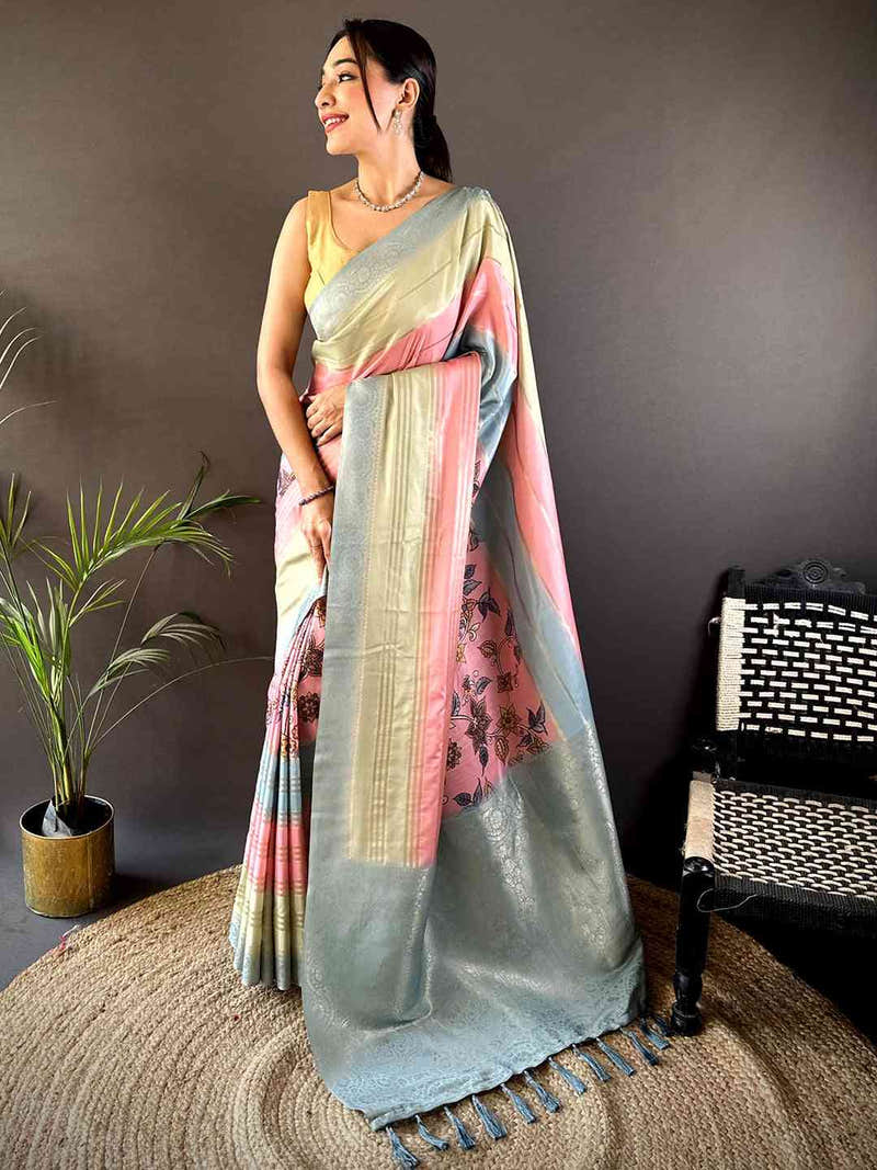 Multi Kalamkari Ombre Crepe Silk Saree