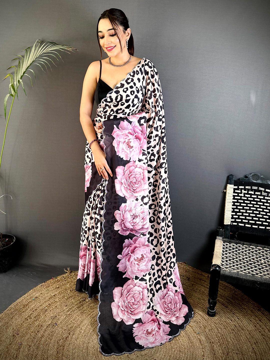 Tradition Swarovski Chinnon Floral Saree