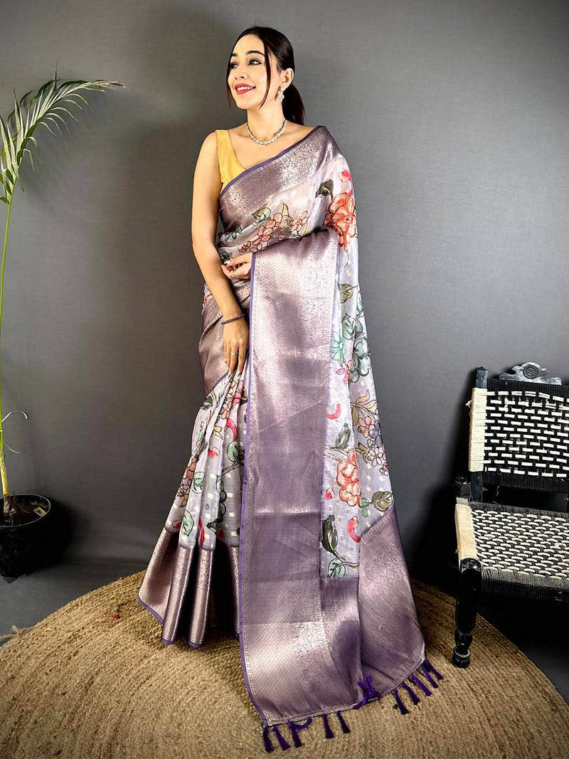 Heritage Kota Doriya Kalamkari Printed Saree