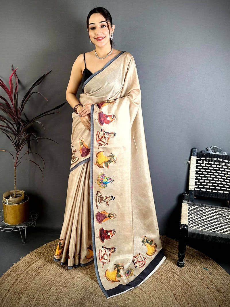 Heritage Bharatanatyam Doll Tussar Saree