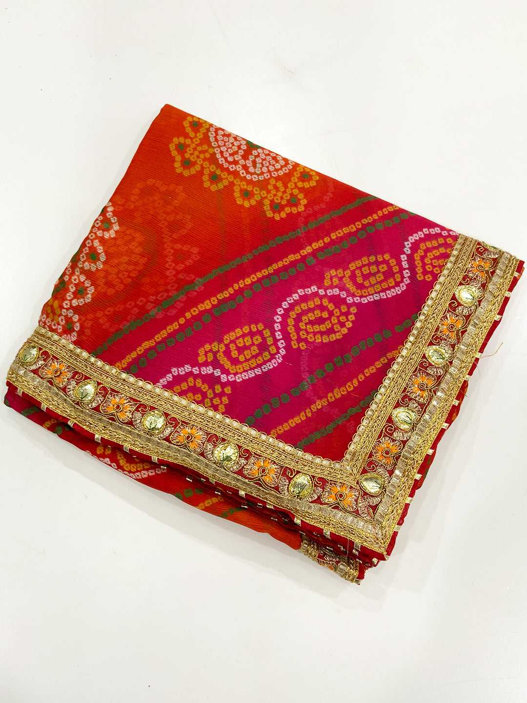 Bandhani Beauty Foil Work Saree