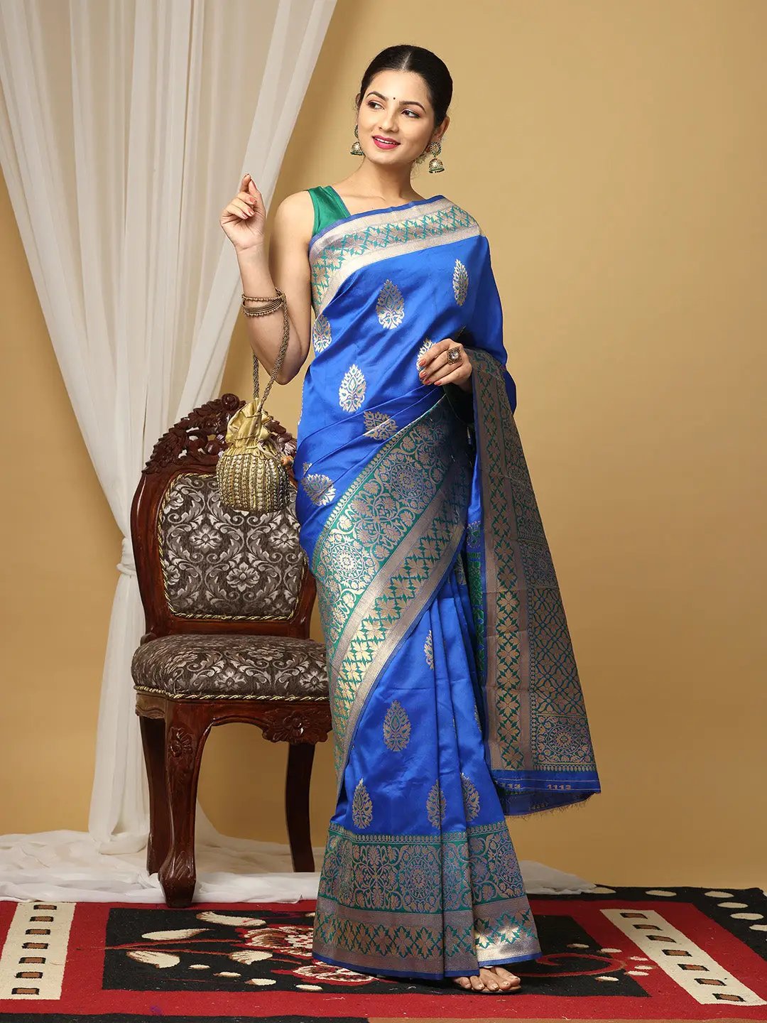 Banarasi Katan Silk Saree With Zari Butti