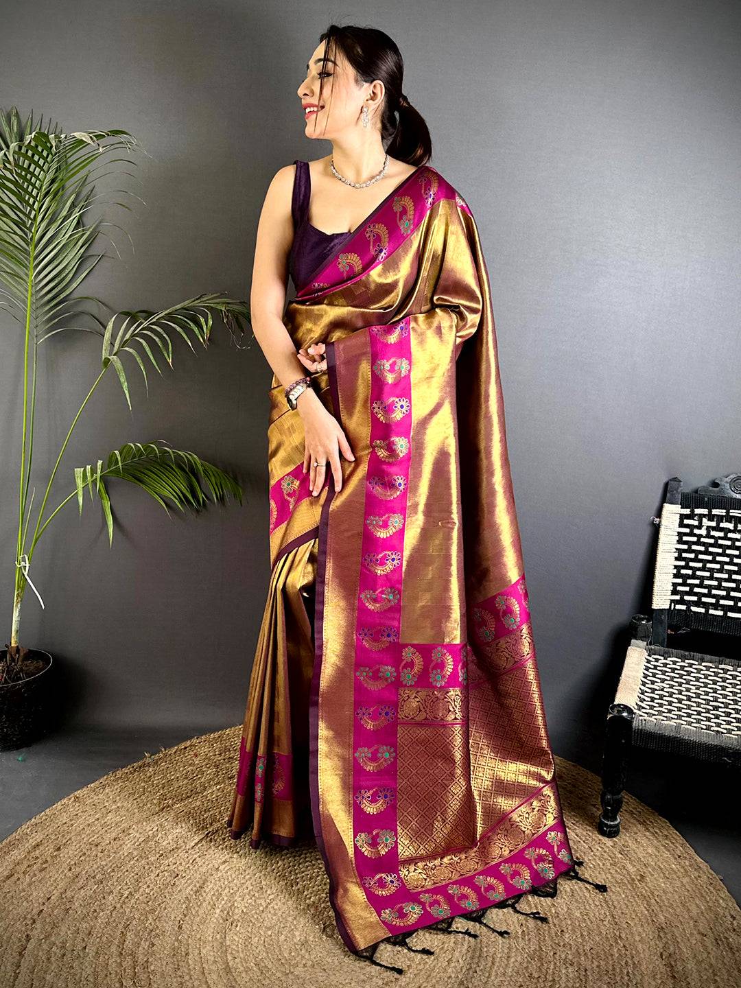 Golden Grace Tissue Kanjivaram Saree