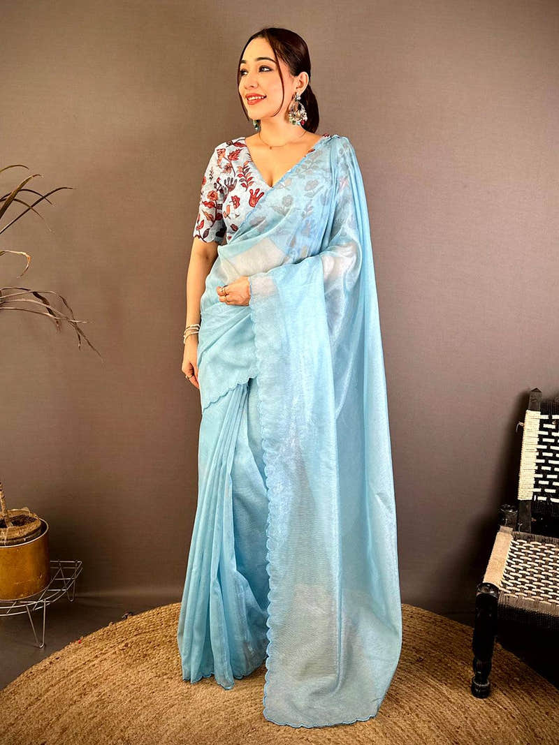 Inari Silk Resham Embroidery Cutwork Saree