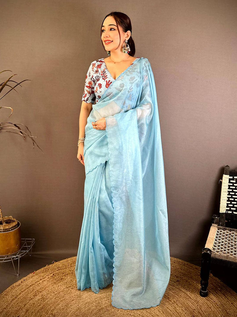 Inari Silk Resham Embroidery Cutwork Saree