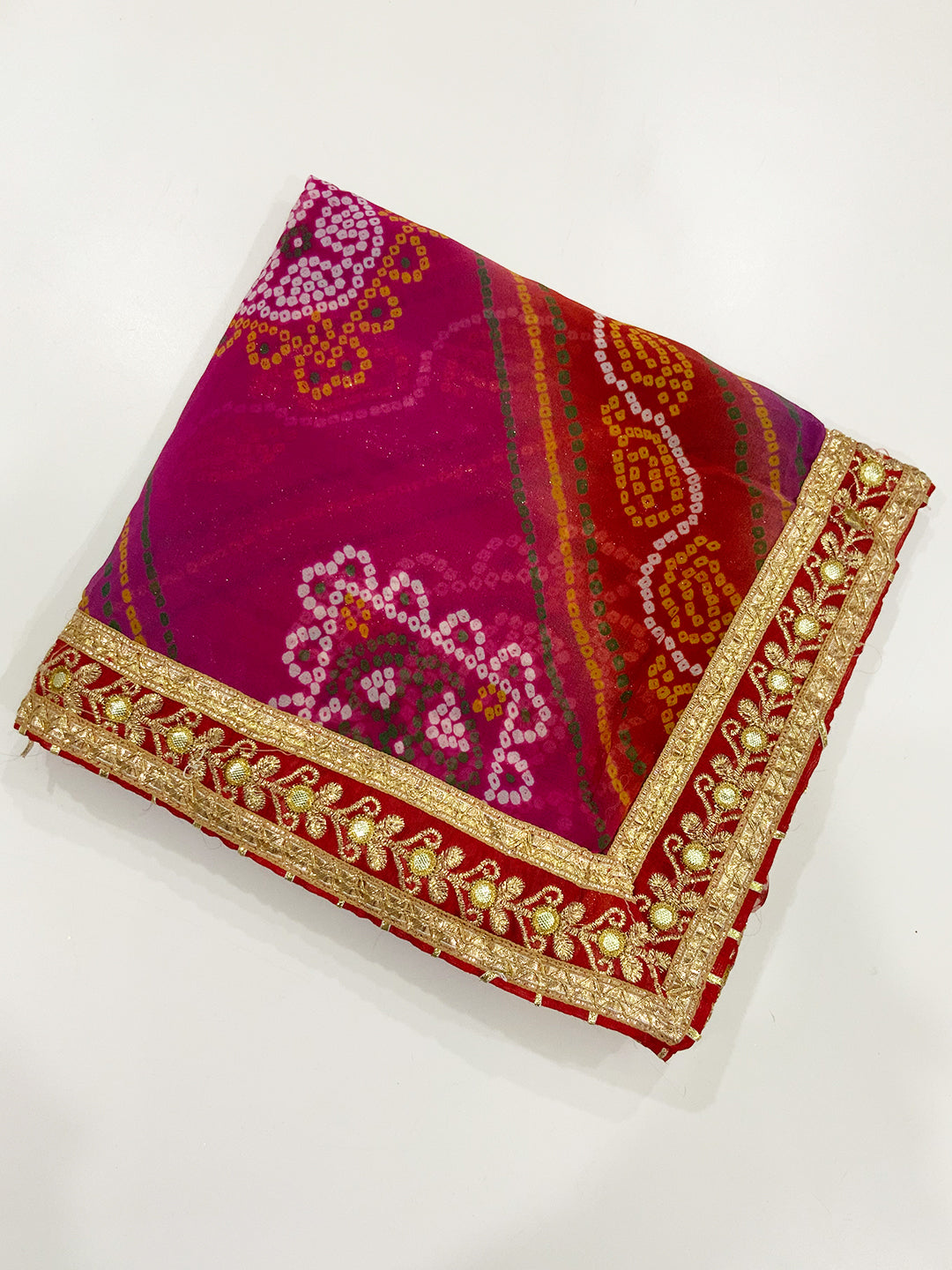 Heritage Foil Work Bandhej Saree