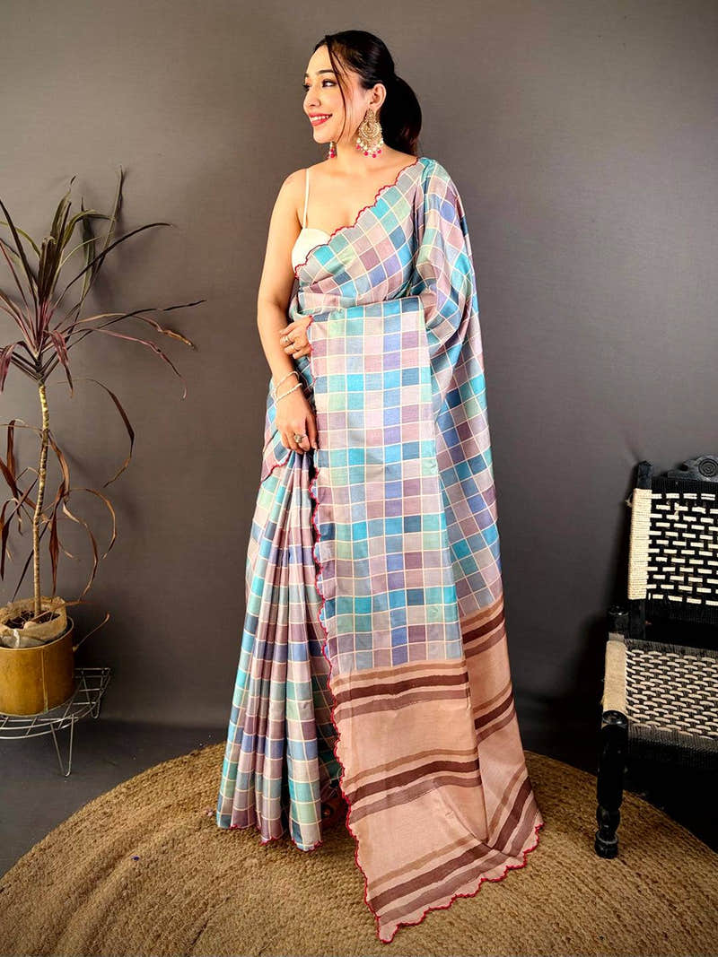 Designer Soft Tussar Box Printed Saree