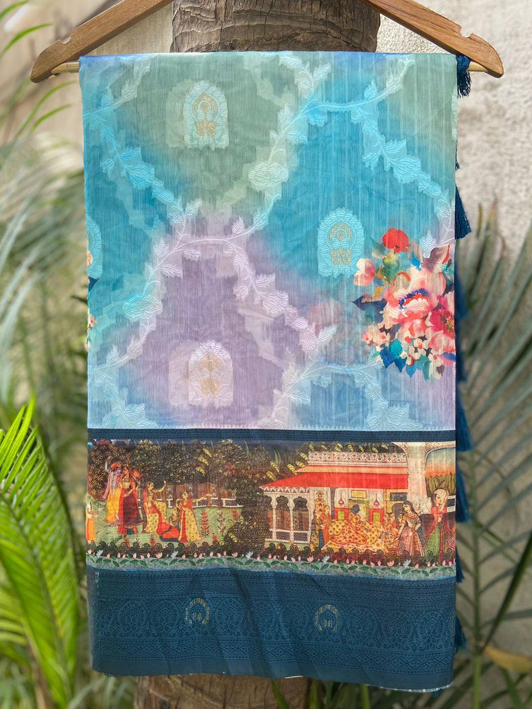 Rama Lakhani Kalamkari Print Saree with rich pallu design