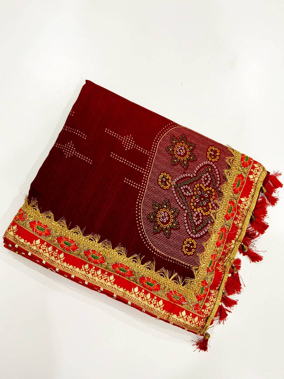 Regal Chinnon Chiffon Bandhej Saree