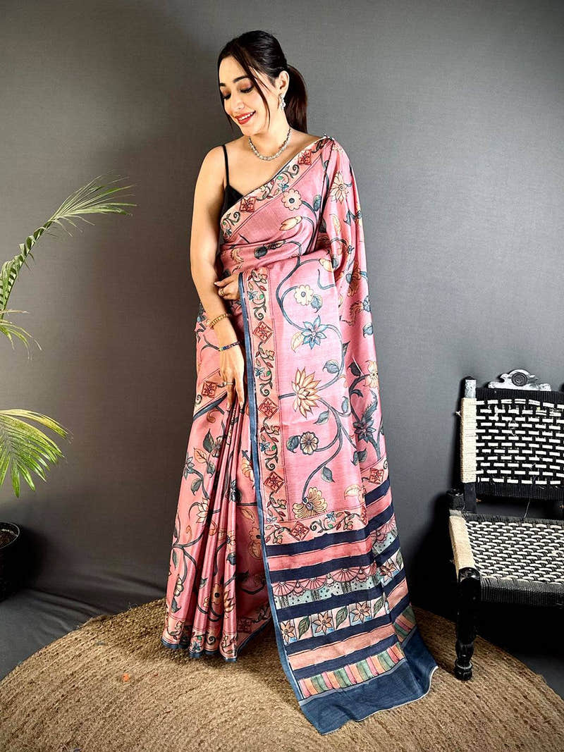 Opulent Pastel Kalamkari Saree