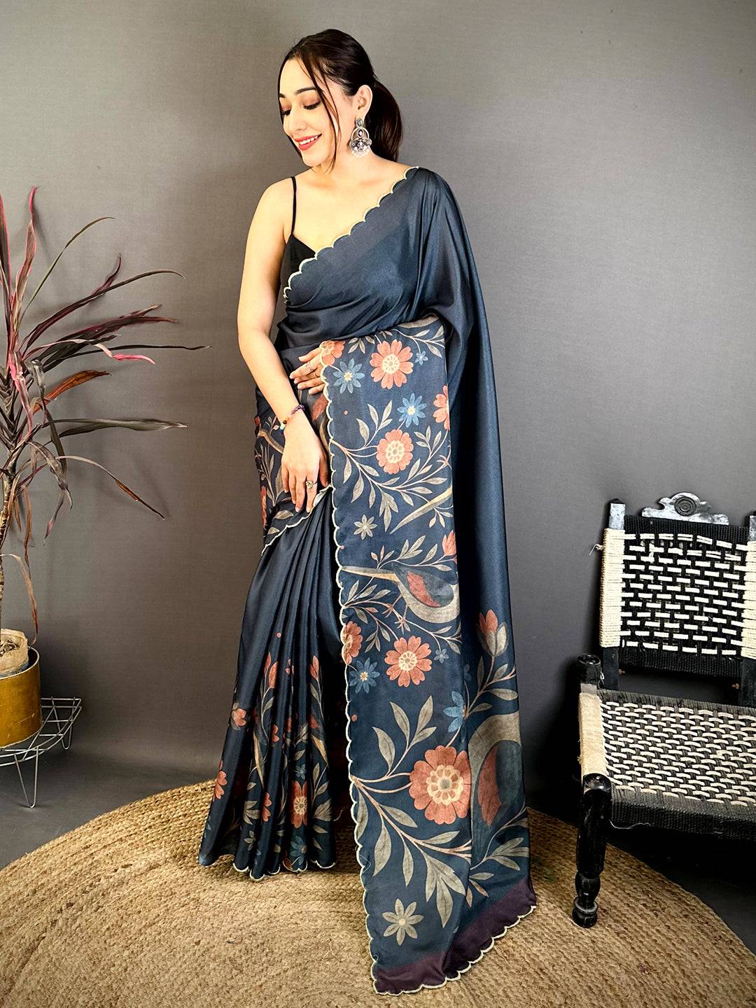 Premium Celebrity Tussar Kalamkari Saree
