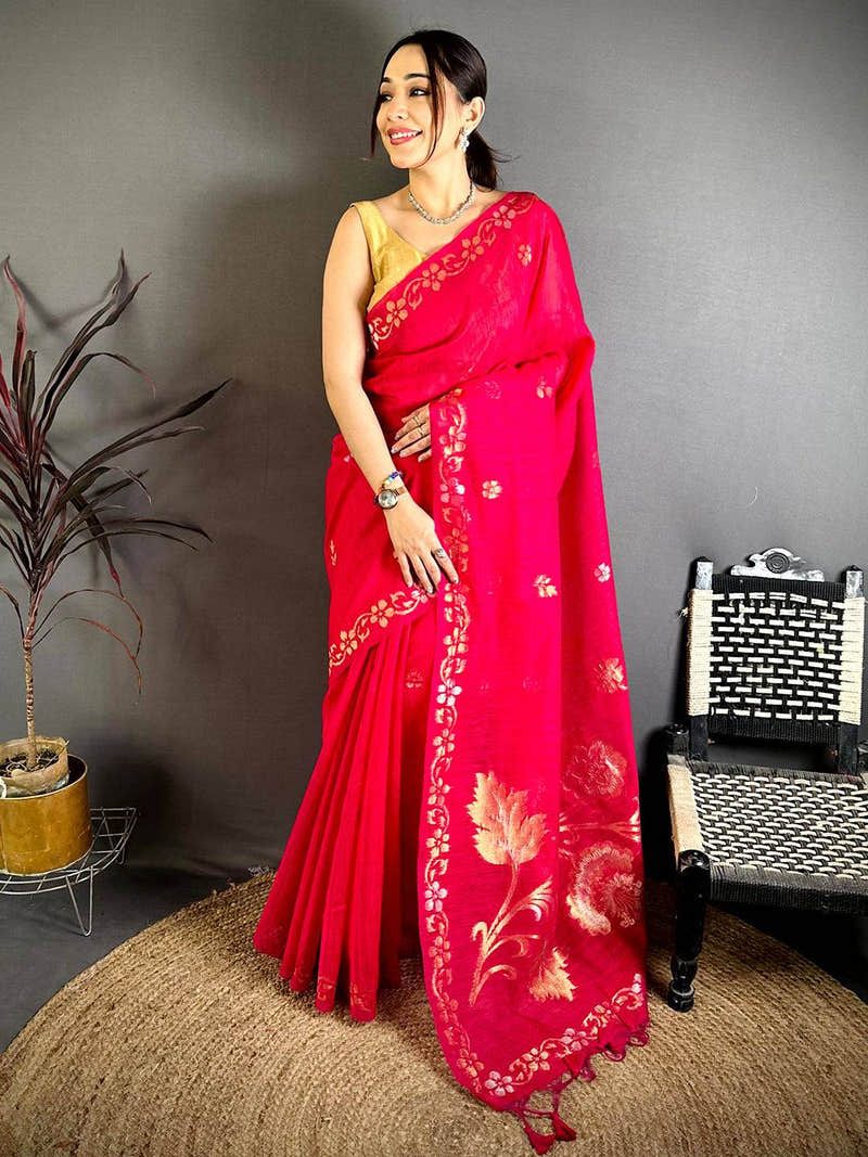 Rani Sona Chandi Khadi Ghicha Saree