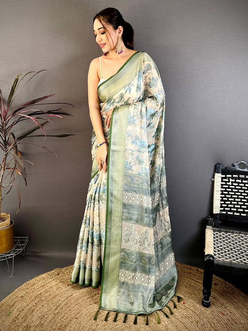 Radiant Brasso Floral Weaving Saree
