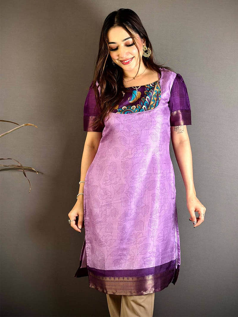 Regal Soft Dola Silk Round Neck Kurti