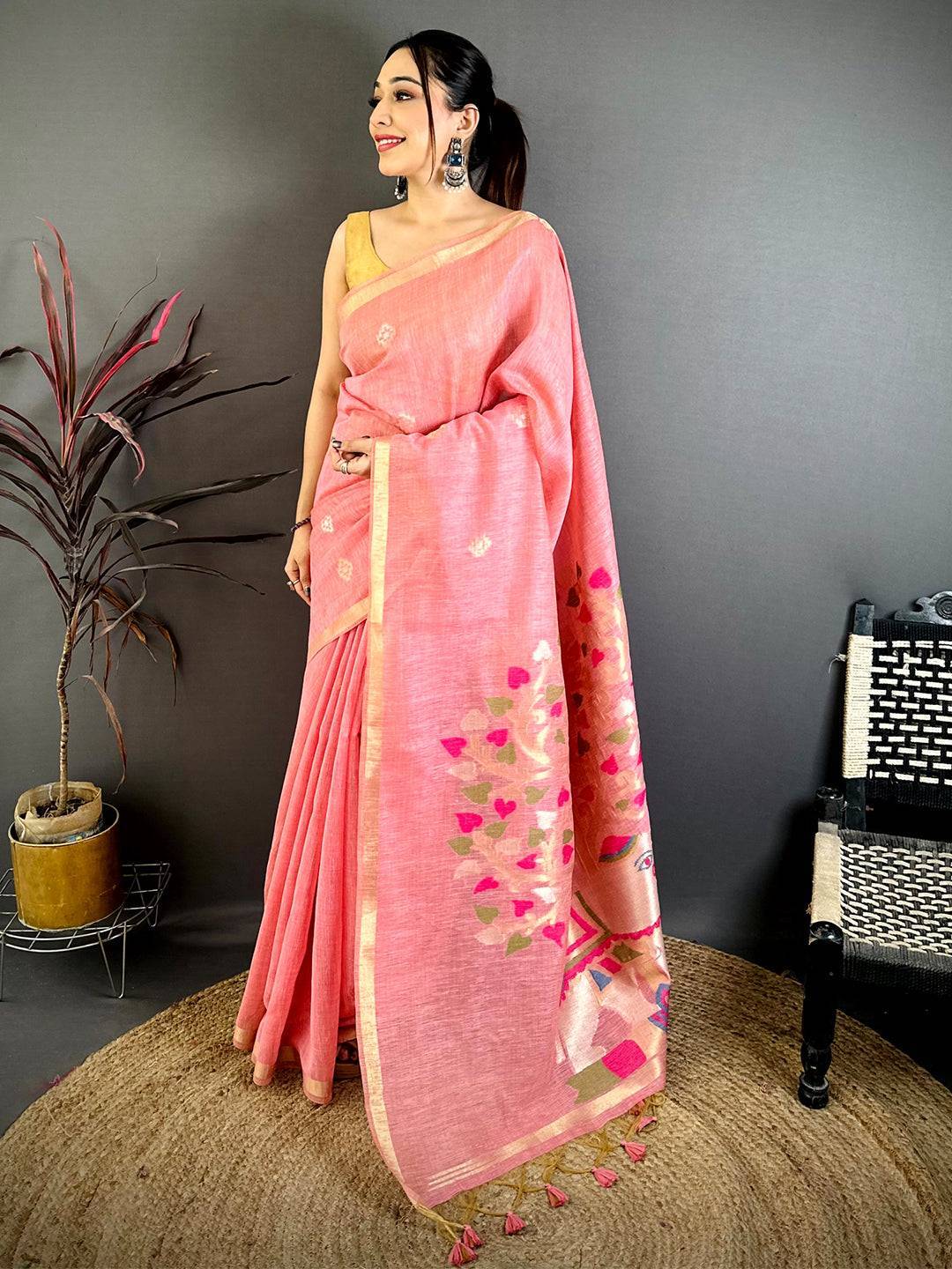 Royal Khadi Mul Cotton Zari Weave Saree