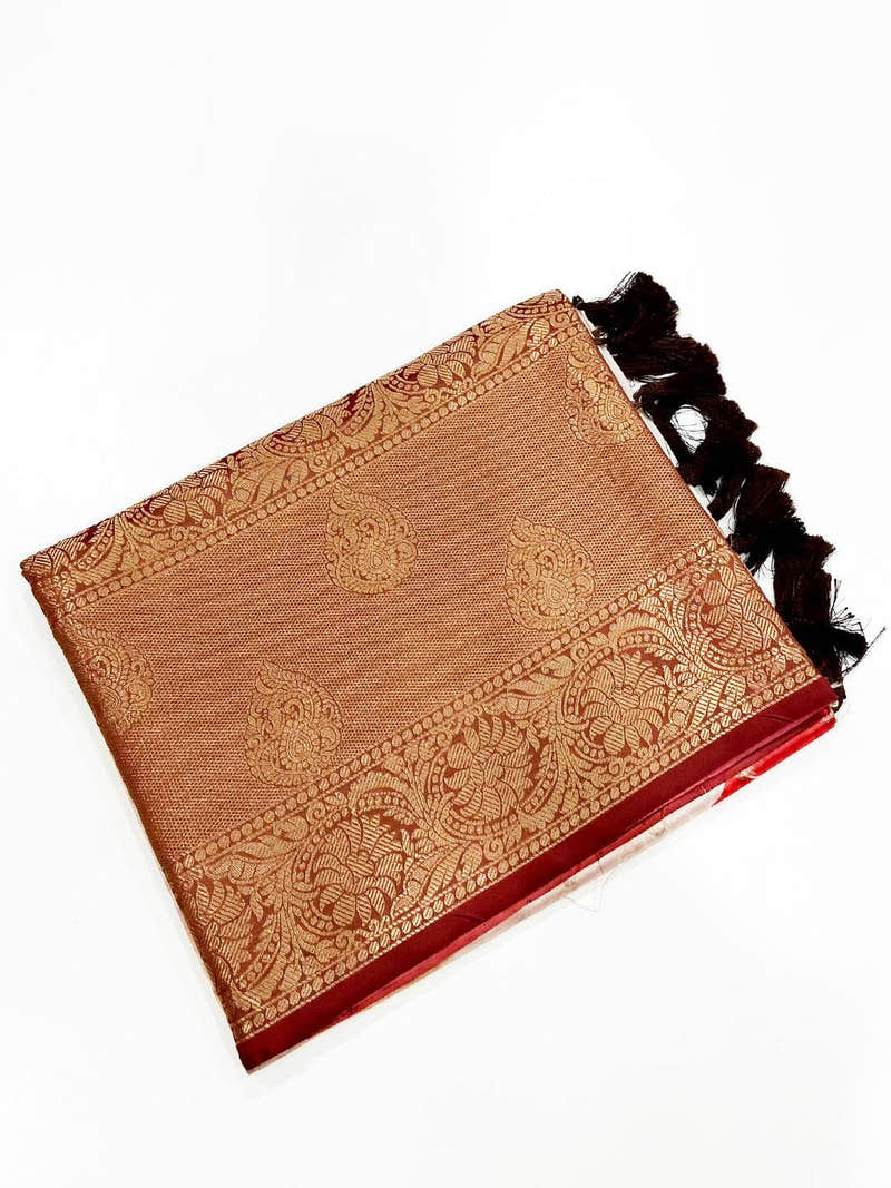 Radiant Floral Fantasy Banarasi Silk Saree
