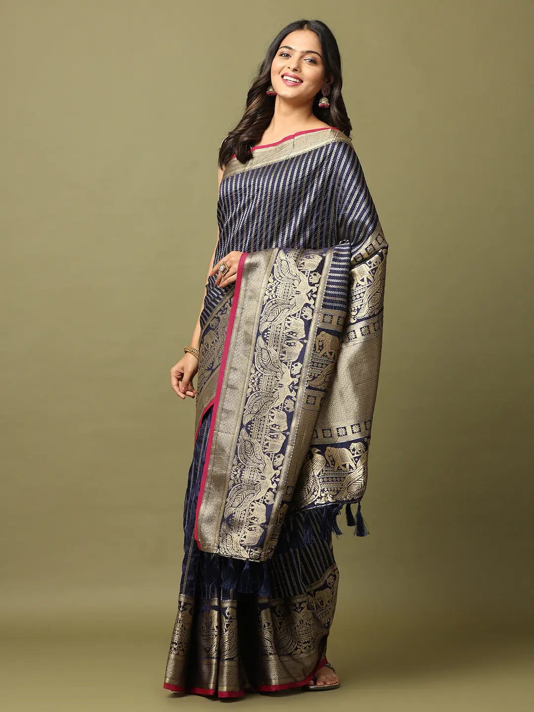 Elegant Soft Silk Zari Kanchi Banarasi Saree