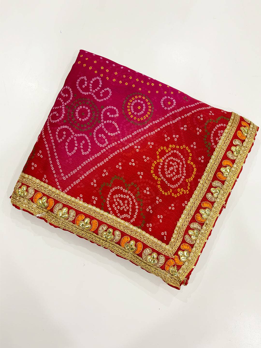 Soft Chinnon Chiffon Foil Work Saree