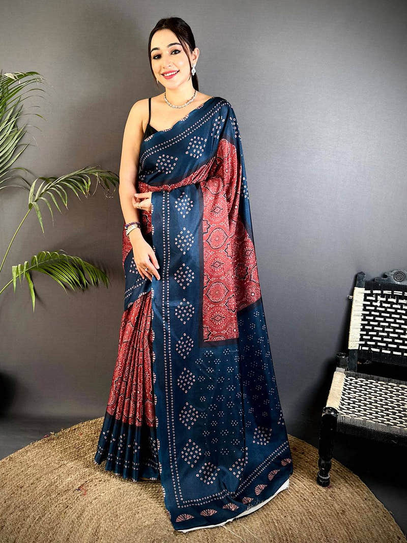 Heritage Soft Tussar Digital Print Saree