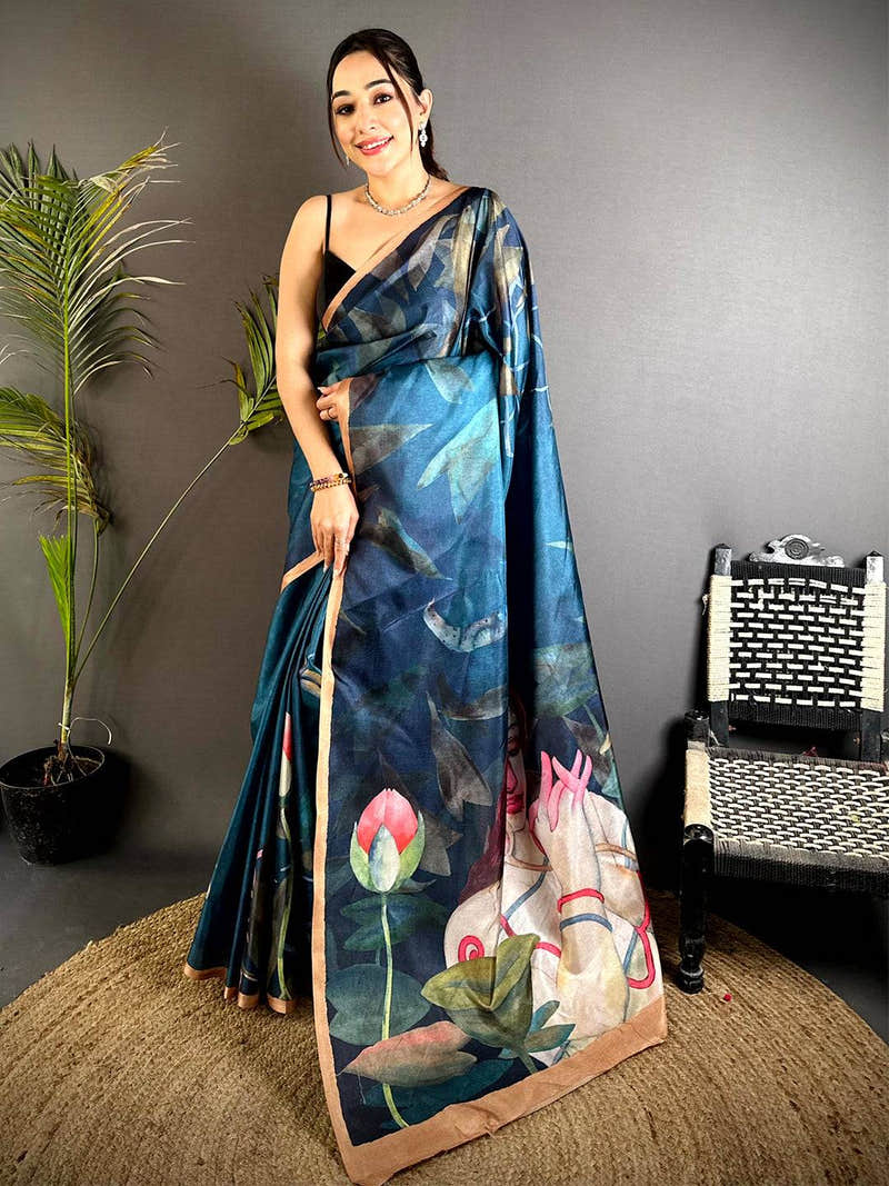 Artistic Poster Art Abstract Tussar Saree