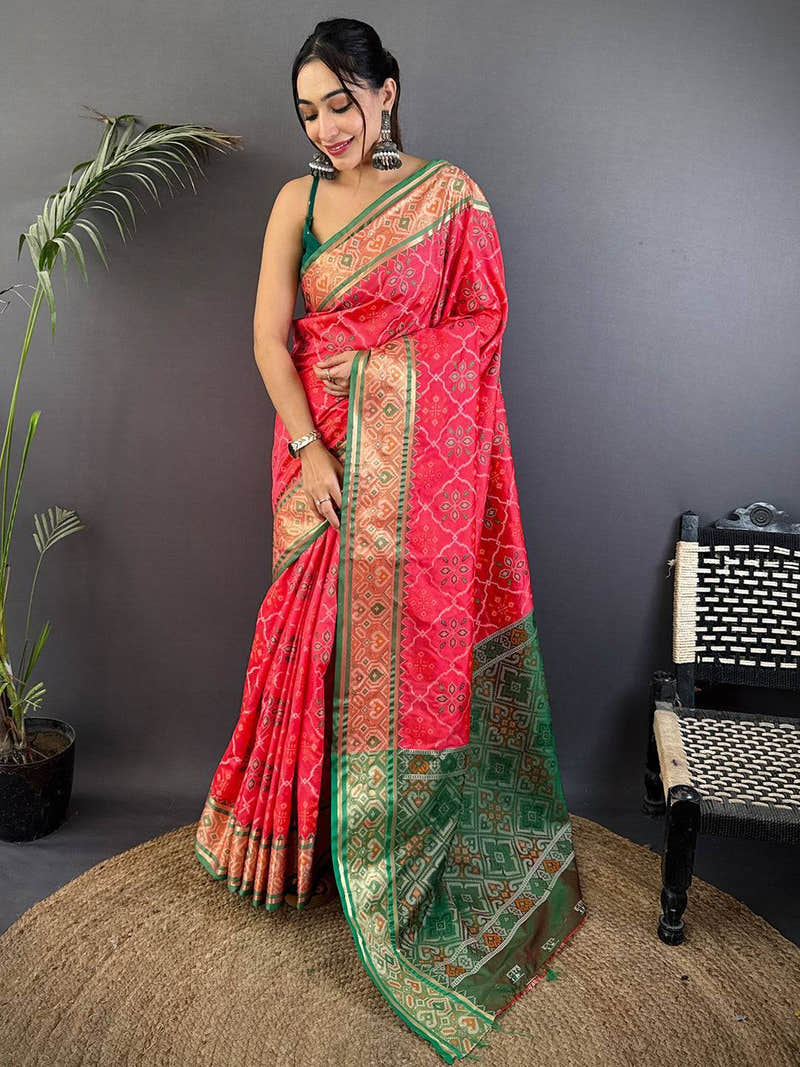 Artistic Pochampally Patola Silk Saree