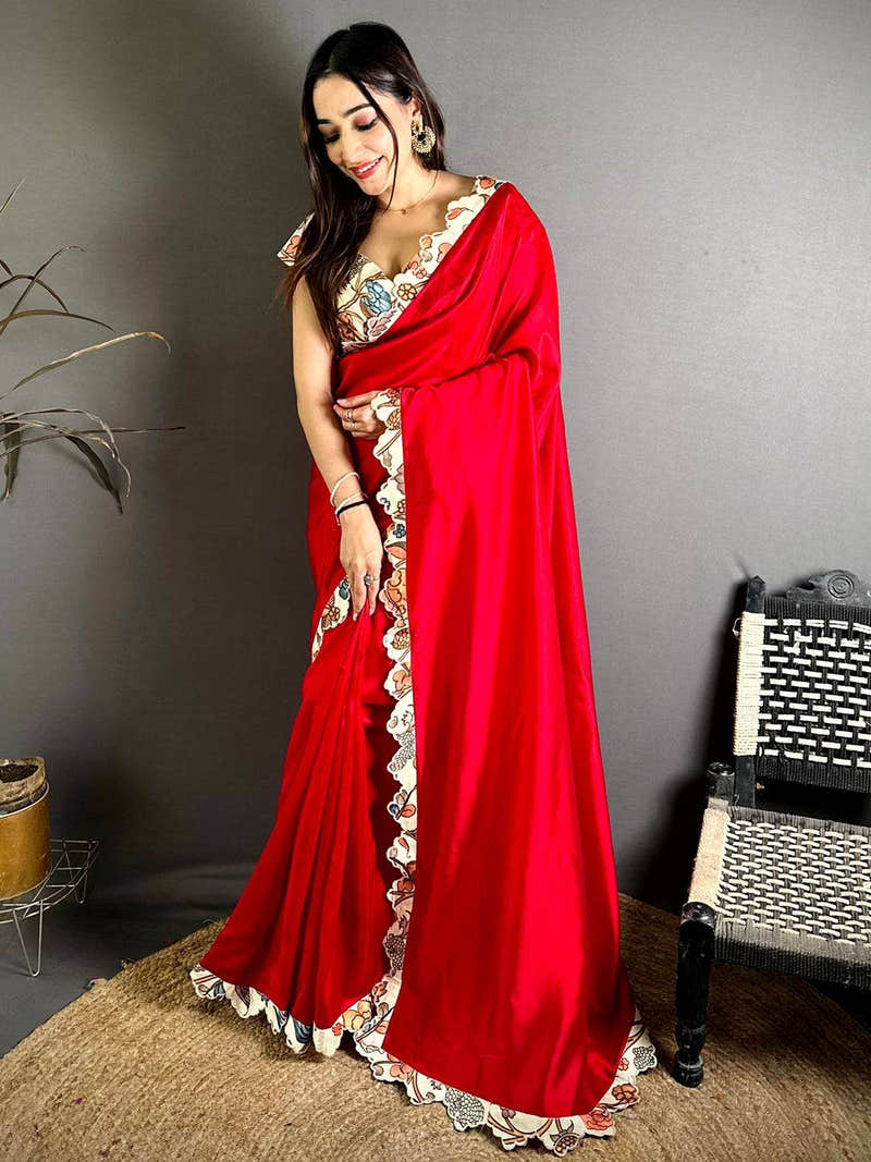 Royal Printed Silk Cutwork Border Saree