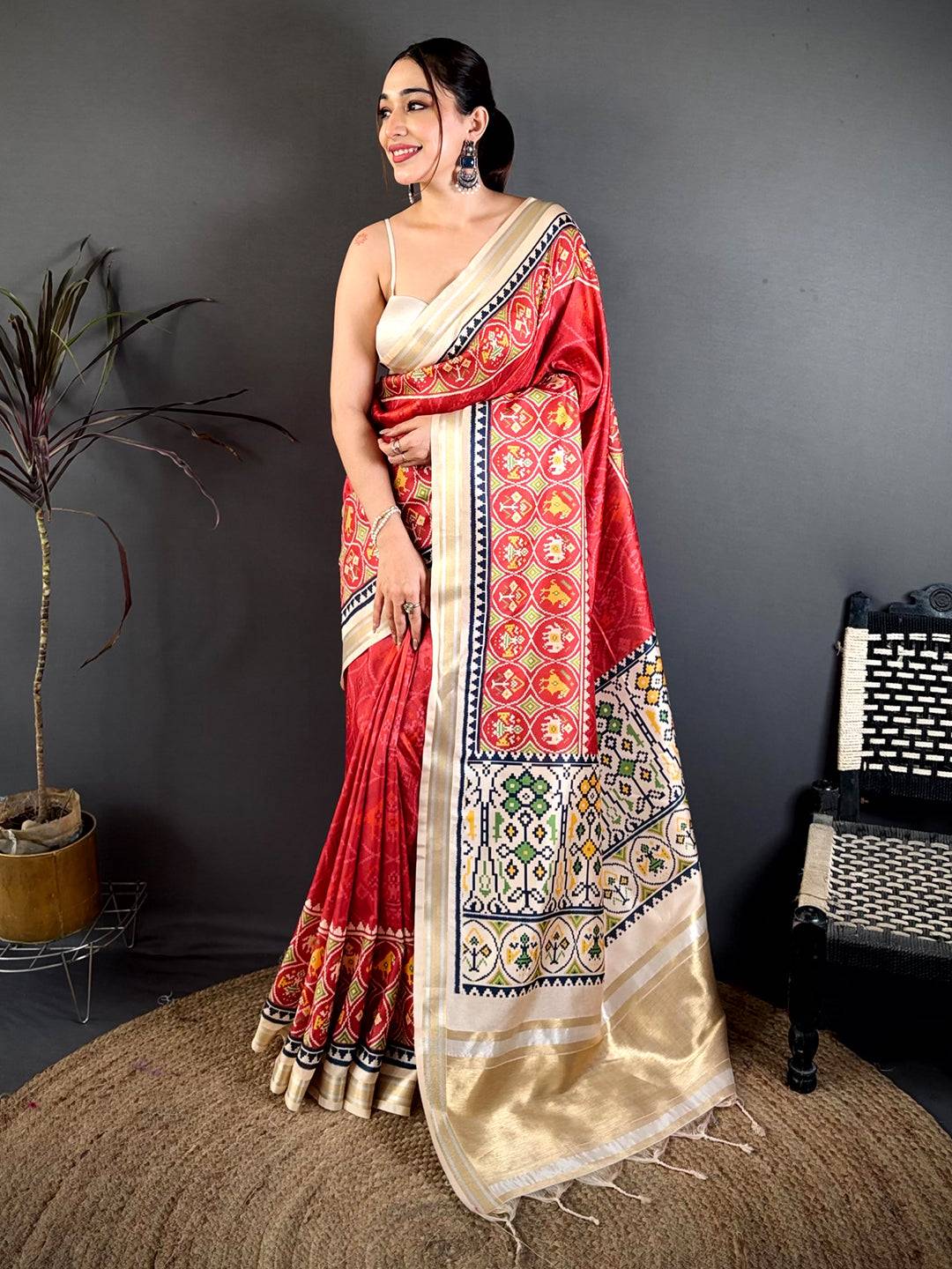 Heritage Red Soft Kanchi Silk Saree