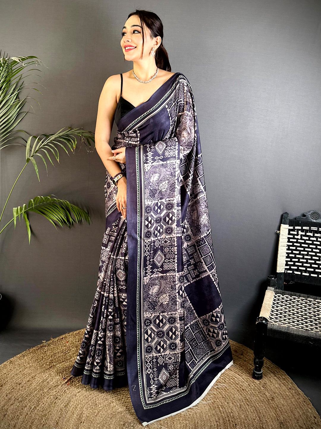 Elegant Soft Tussar Digital Print Saree