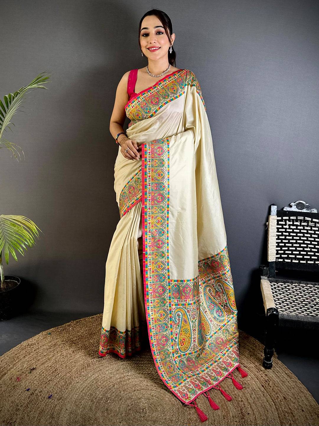 Regal Minakari Pashmina Soft Silk Saree