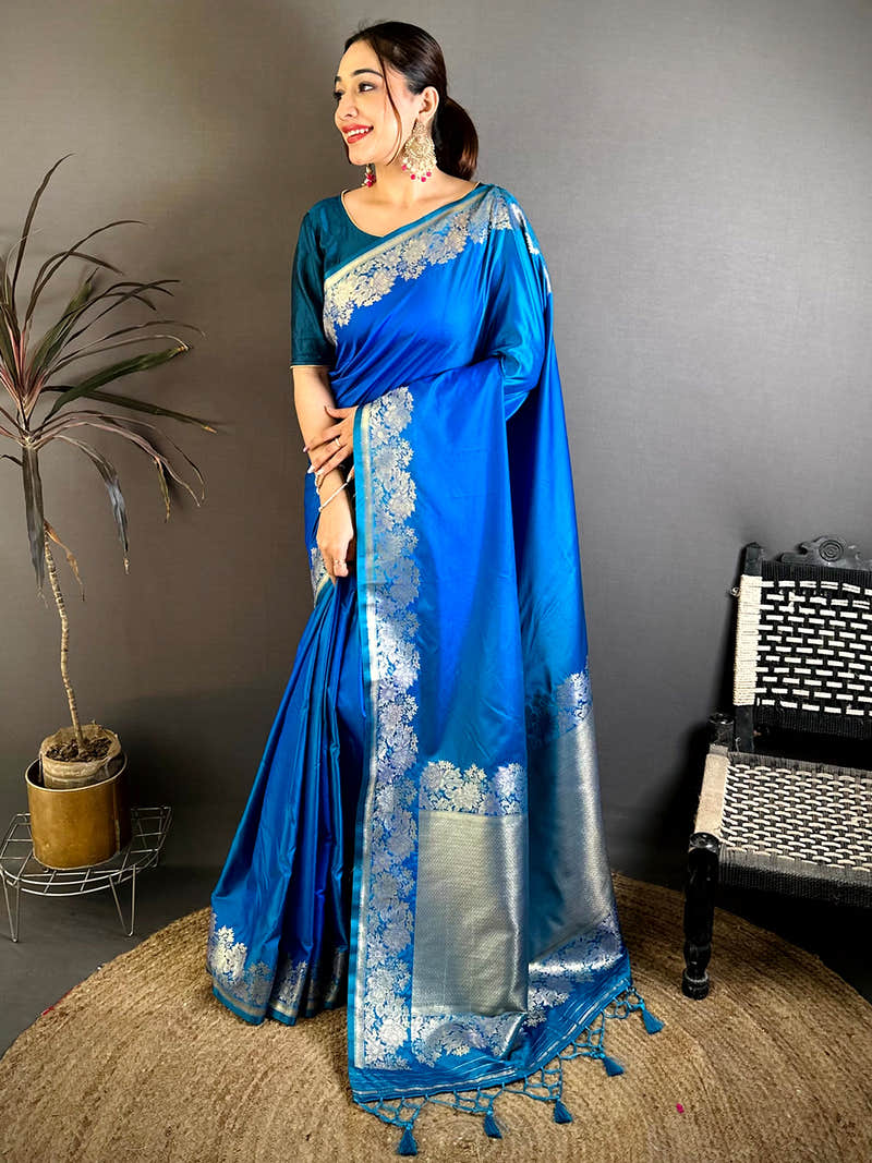 Radiant Ombre Weaving Mashru Silk Saree