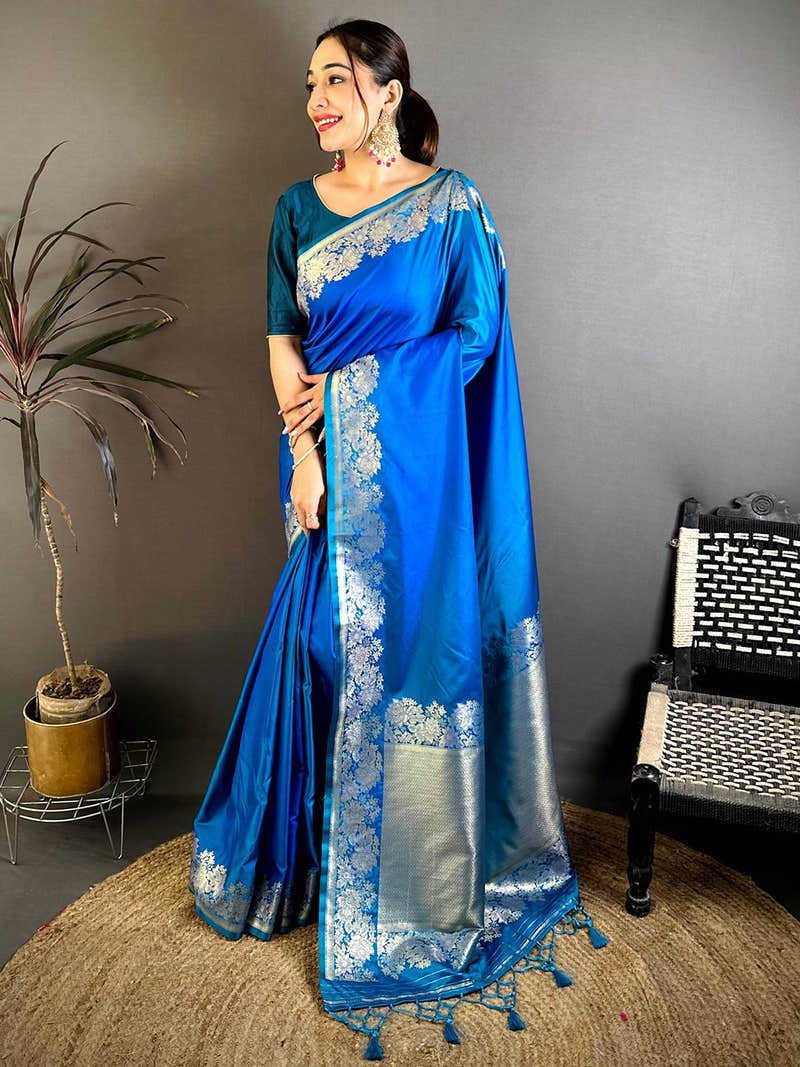 Radiant Ombre Weaving Mashru Silk Saree