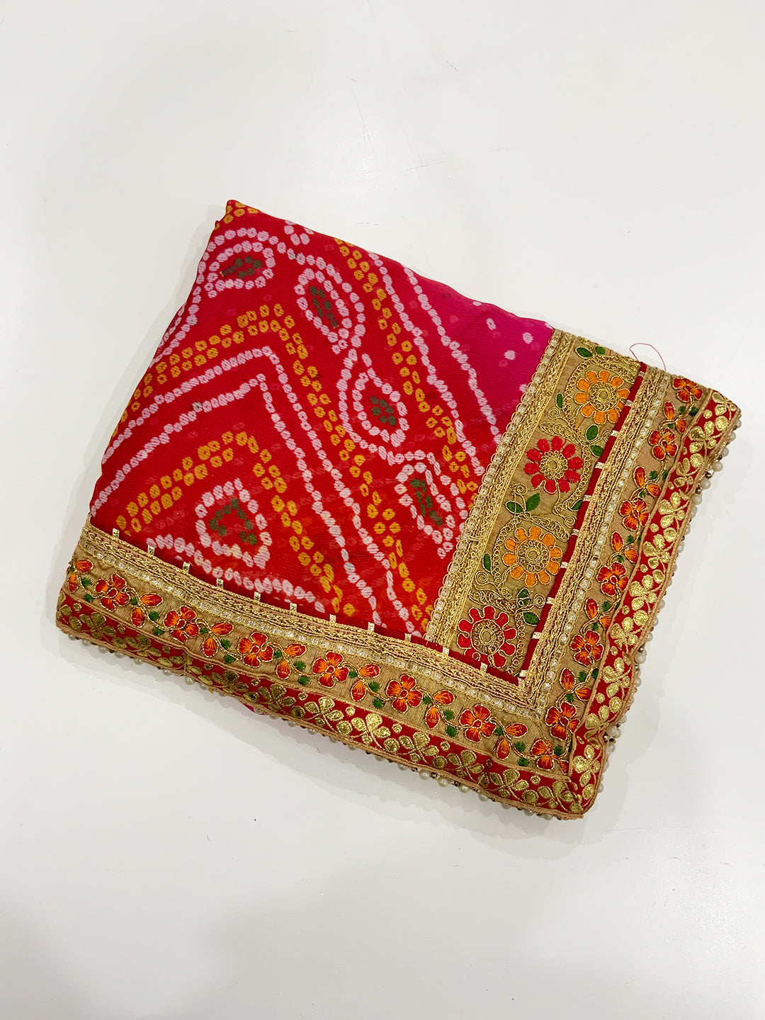 Regal Chinnon Bandhani Print Saree