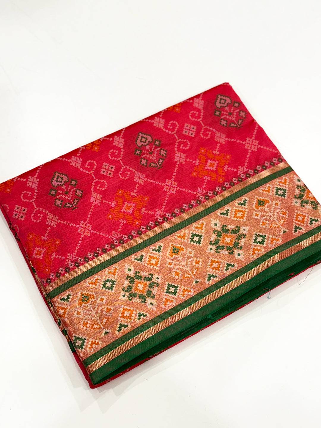 Gajri Pochampally Patola Soft Silk Saree