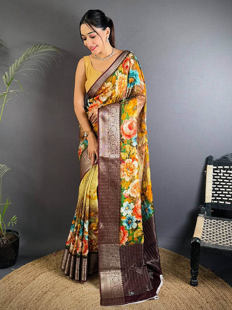 Multicolour Floral Aura Saree