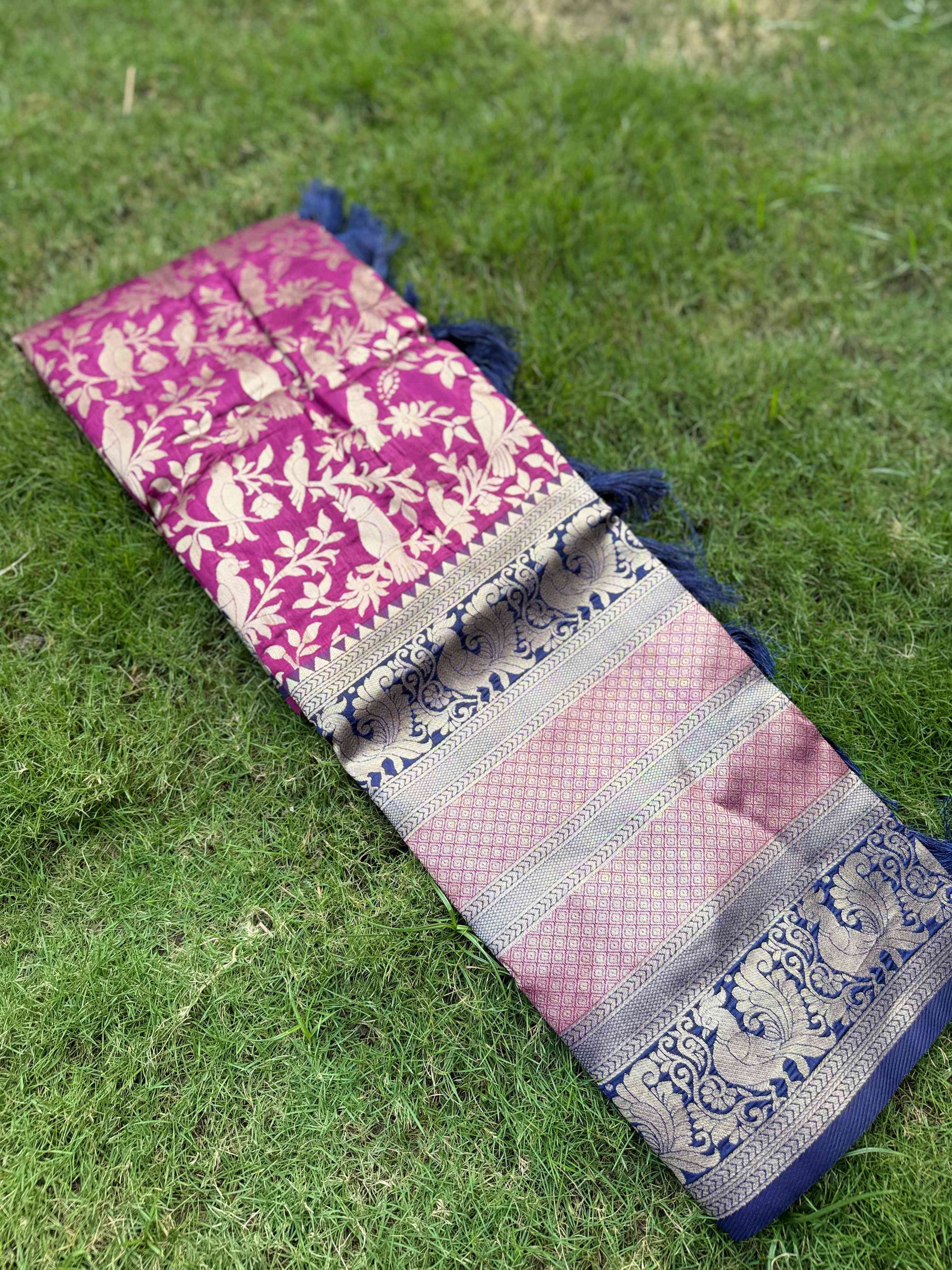 Elegant Wine Banarasi Katan Saree