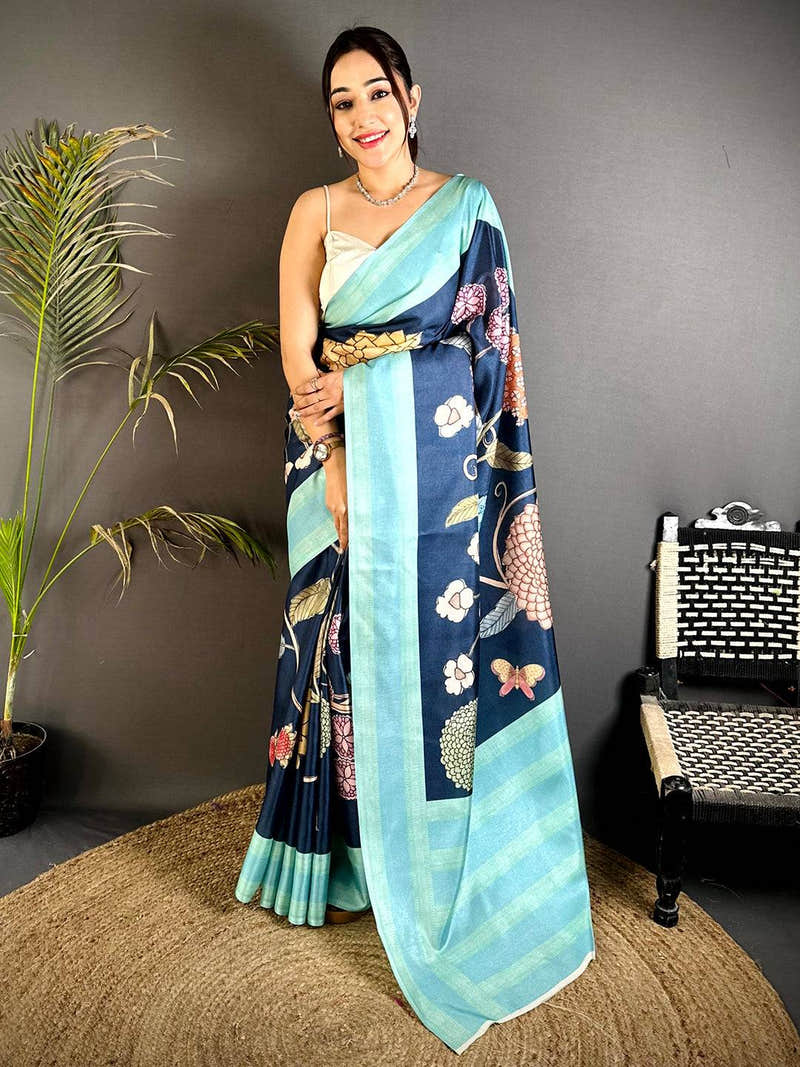 Classic Tussar Silk Gadwal Border Saree