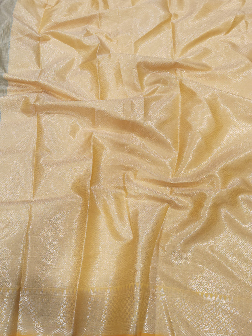 Pastel Sage Green Kota Kora Meenakari Saree