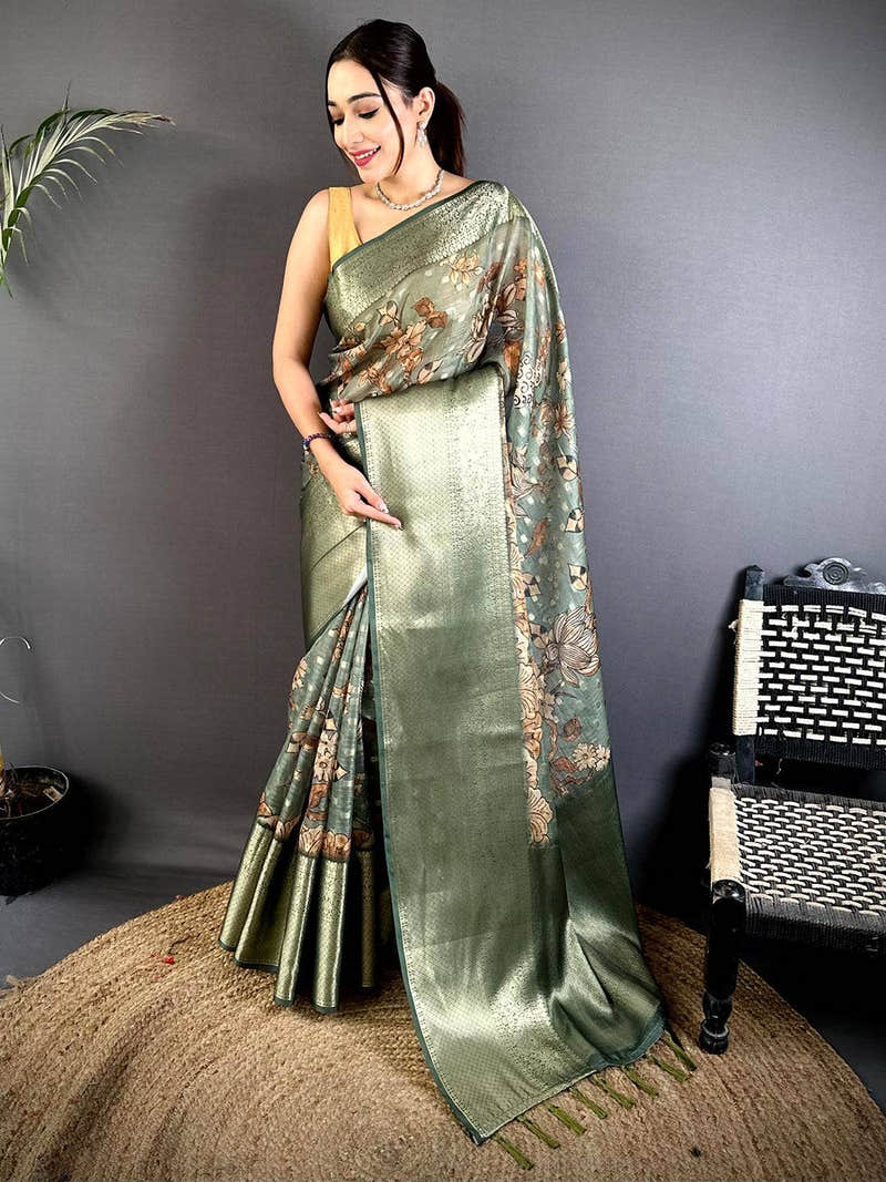 Royal Kota Doriya Kalamkari Printed Saree