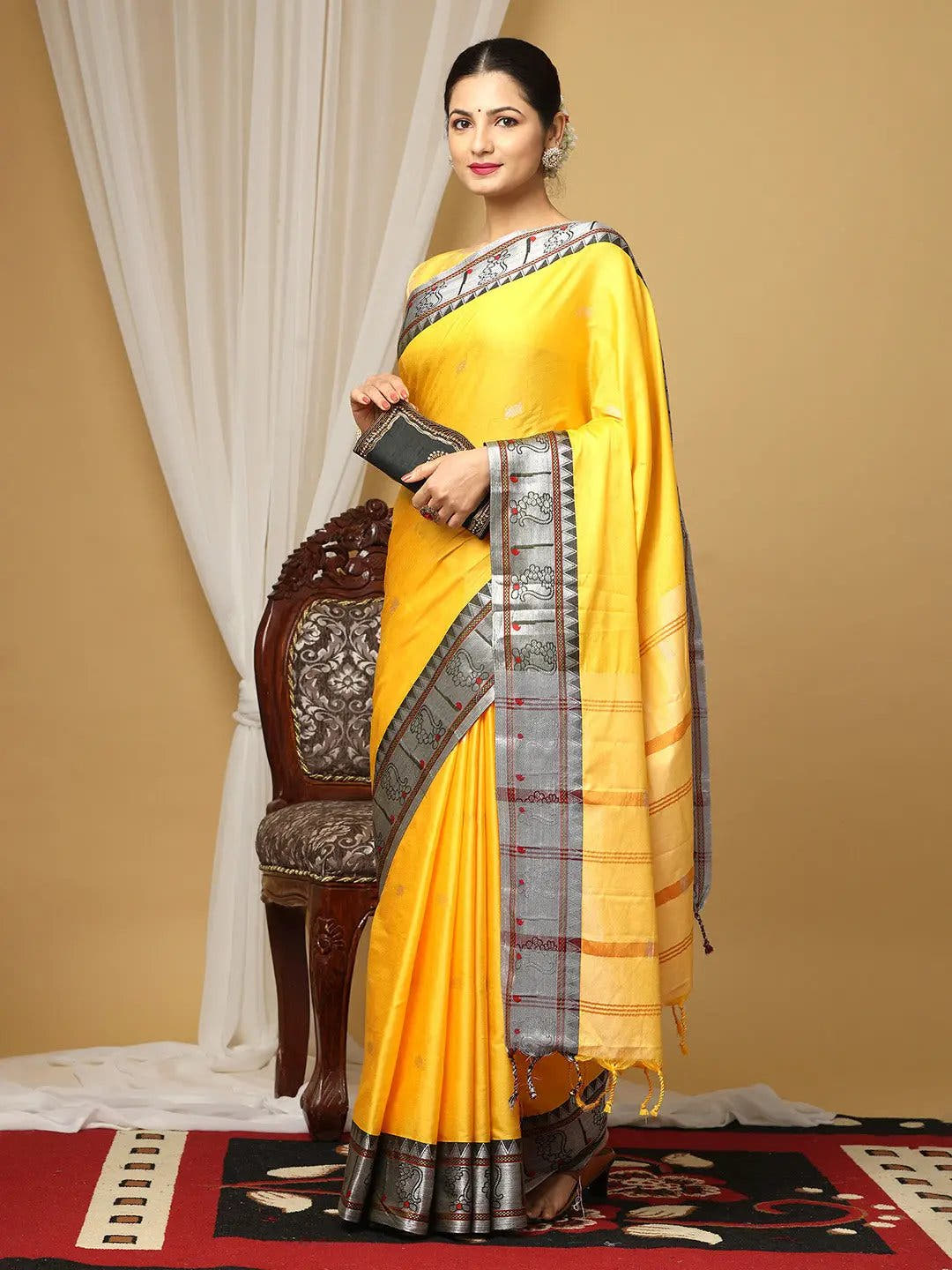 Yevla Paithani Minakari Silk Saree