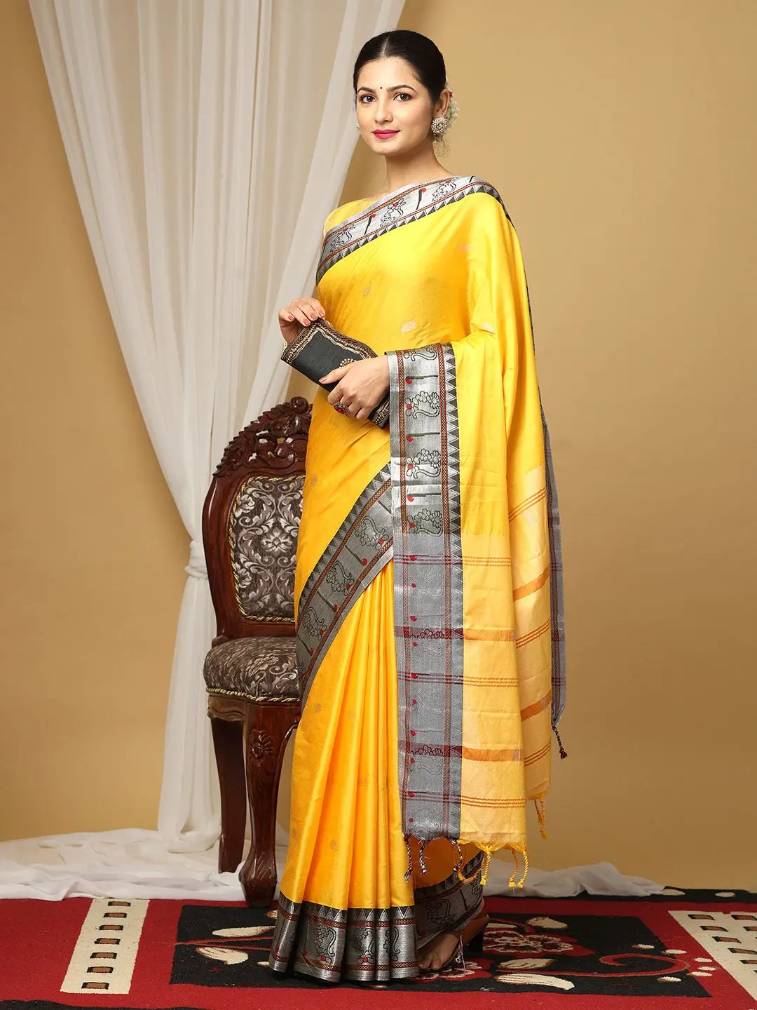 Yevla Paithani Minakari Silk Saree