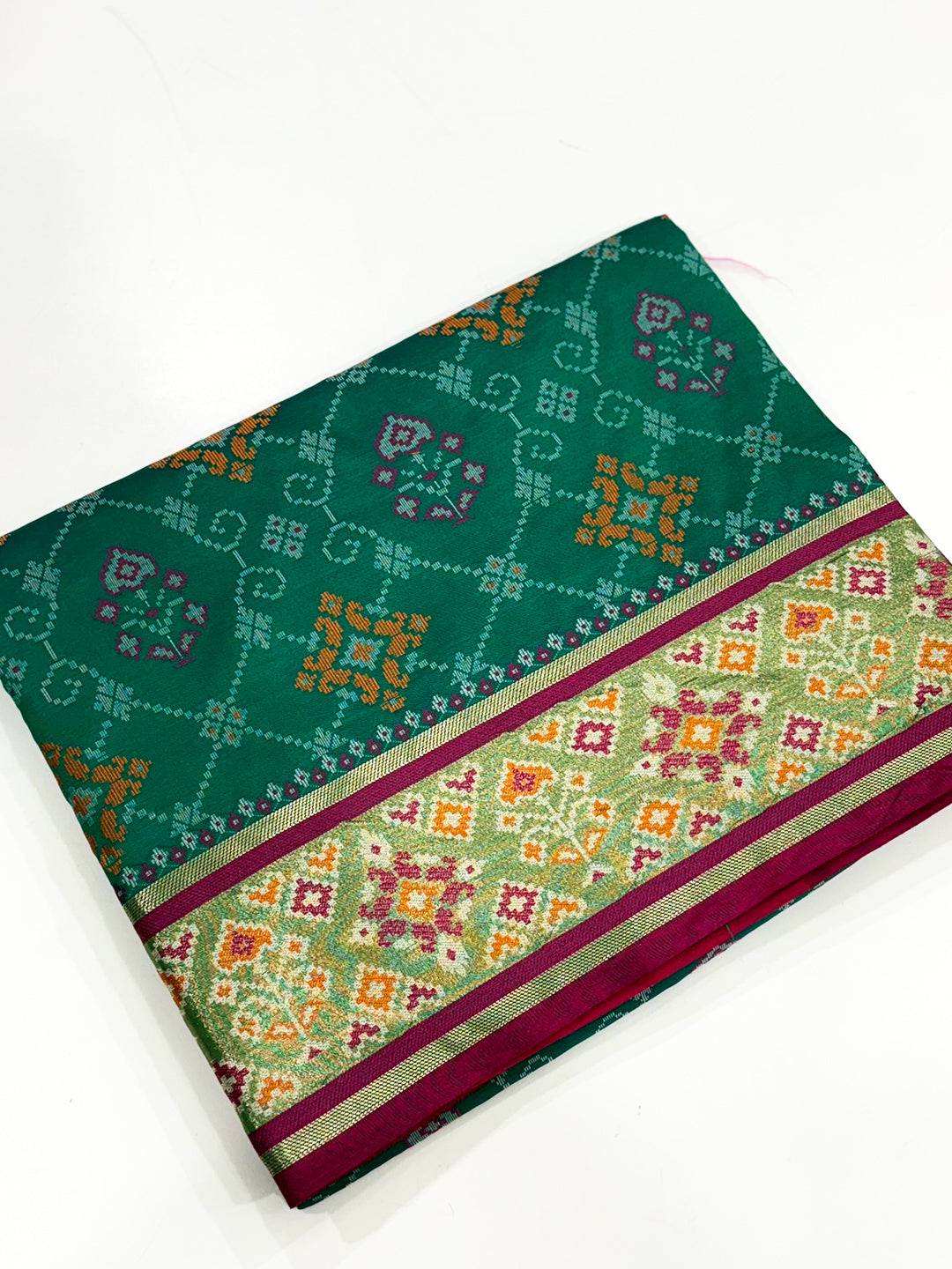 Royal Sky Pochampally Patola Soft Silk Saree