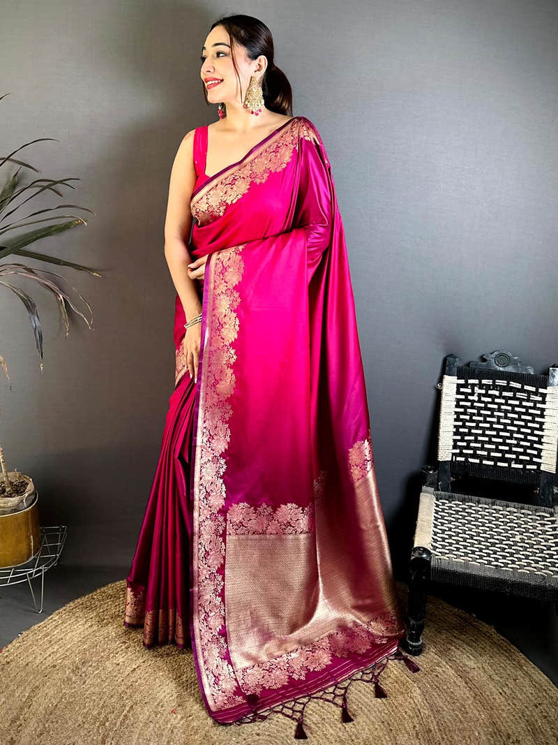 Heritage Ombre Weaving Mashru Silk Saree