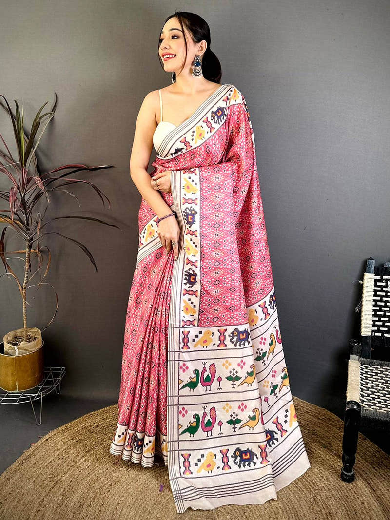 Elegant Tussar Patola Print Saree