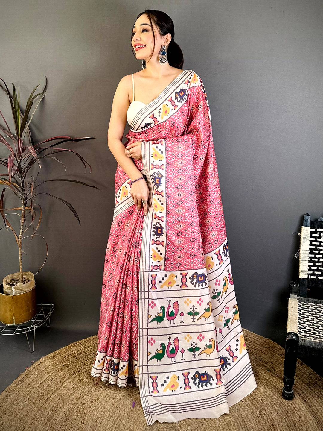 Elegant Tussar Patola Print Saree