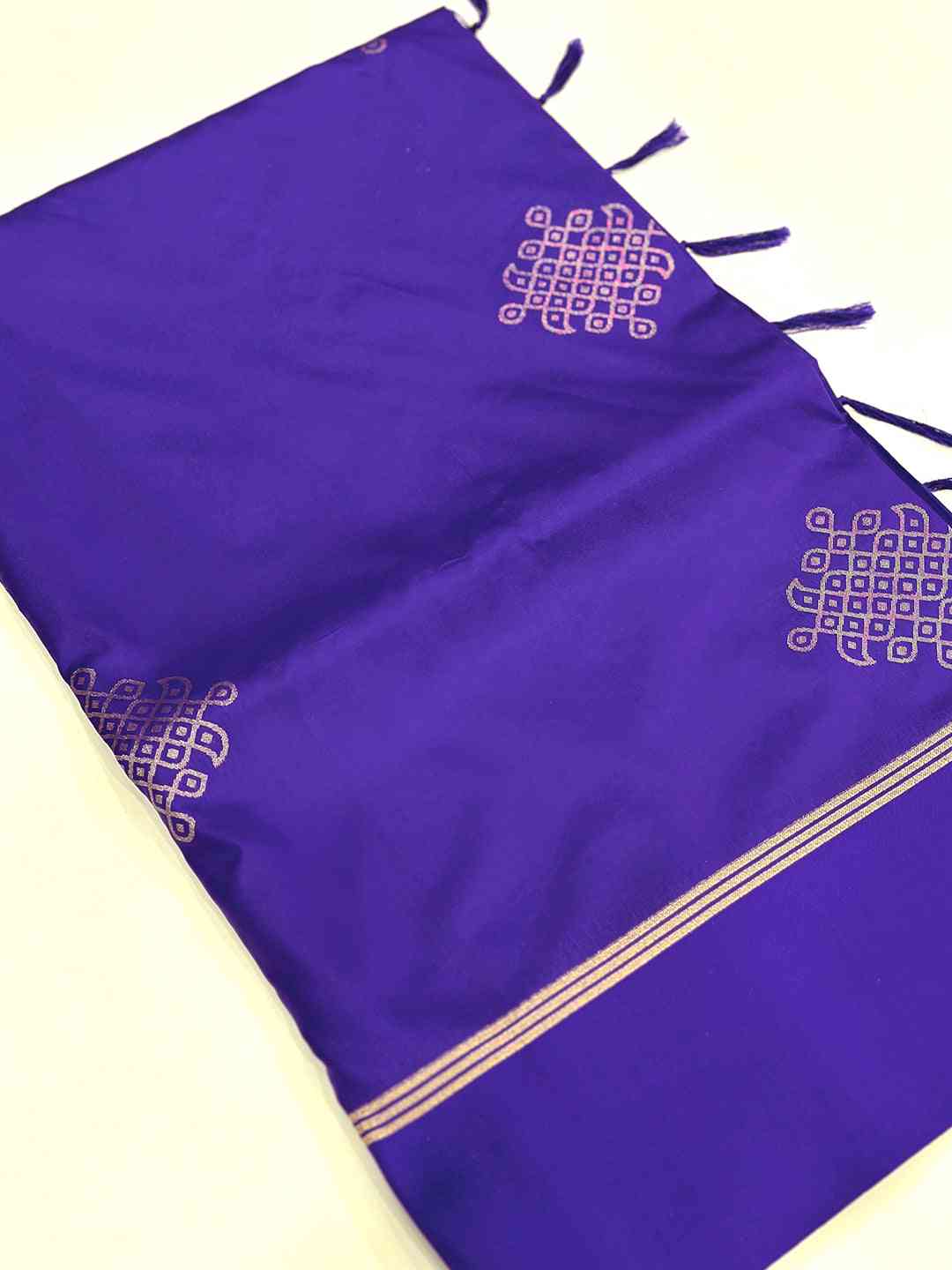 Purple Kolam Silk Heritage Saree