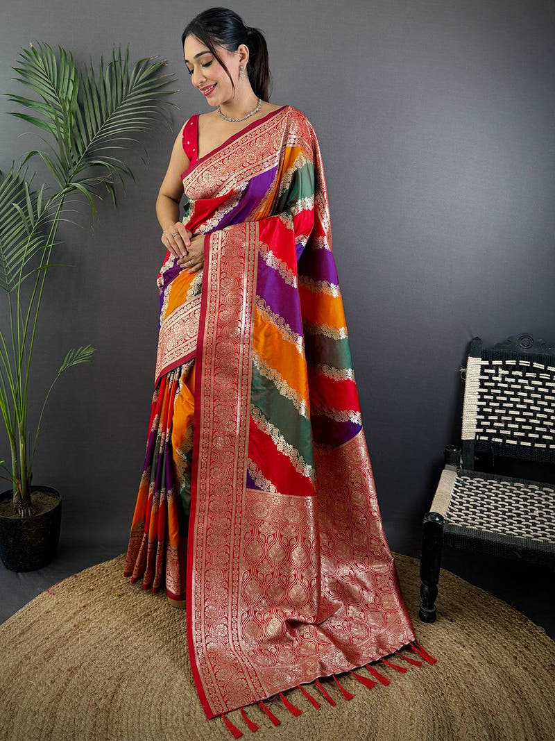 Heritage Banarasi Katan Silk Zari Weaving Saree